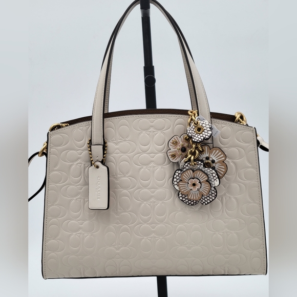 Coach Bags Nwot Coach Signature Embossed Charlie Carryall Chalk